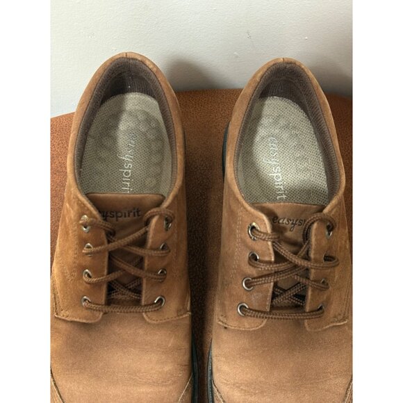 EASY SPIRIT WOMENS SIZE 8.5 M OXFORD SHOES BROWN SUEDE LACE UP COMFORT CASUAL - Picture 6 of 9